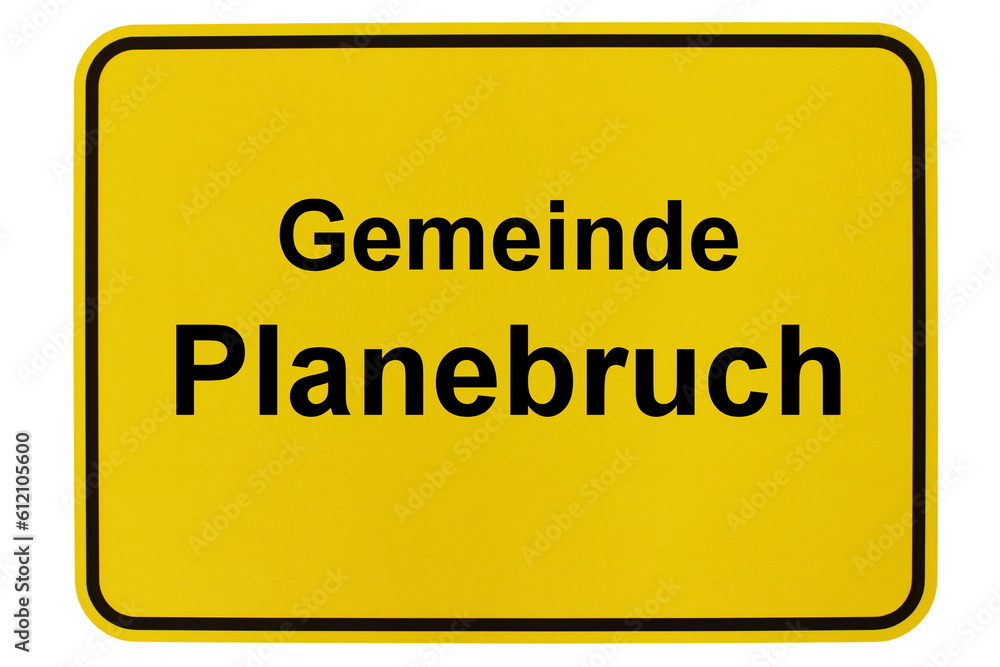 Illustration eines Ortsschildes der Gemeinde Planebruch in Brandenburg