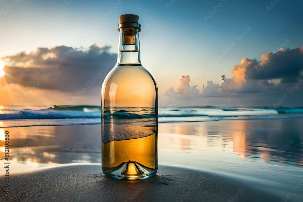 bottle of beer on the beach generative ai technology bottle of beer on the beach generative ai technology
