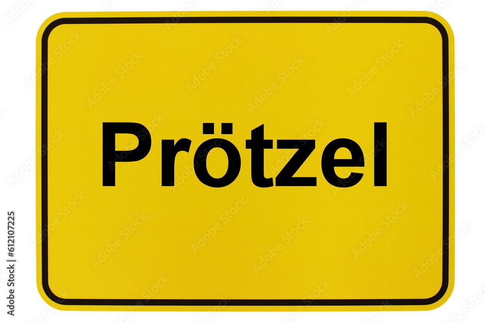 Illustration eines Ortsschildes der Gemeinde Prötzel in Brandenburg Illustration eines Ortsschildes der Gemeinde Prötzel in Brandenburg