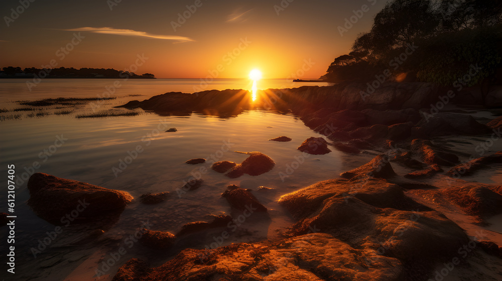 sunset, sunset on the beach - Generative AI