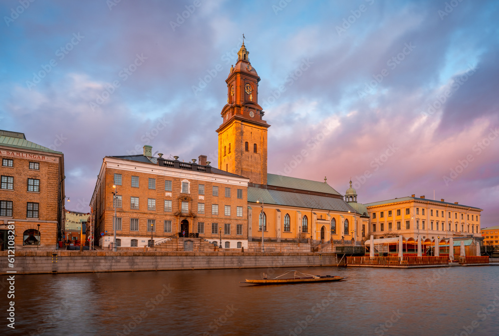 Gothenburg, the vief of city museum and Christinae church  in the city center, Sweden