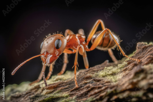  Argentine ant Linepithema humile, known for its invasive behavior, large colonies, and status as a household pest. Generative AI.