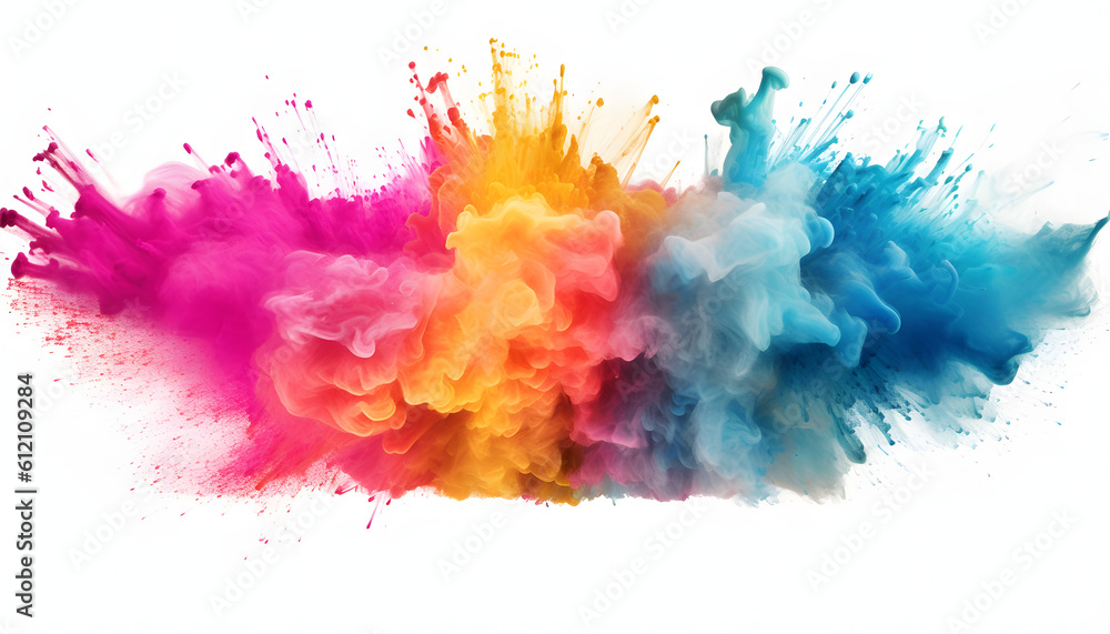 colorful ink splashes watercolor background