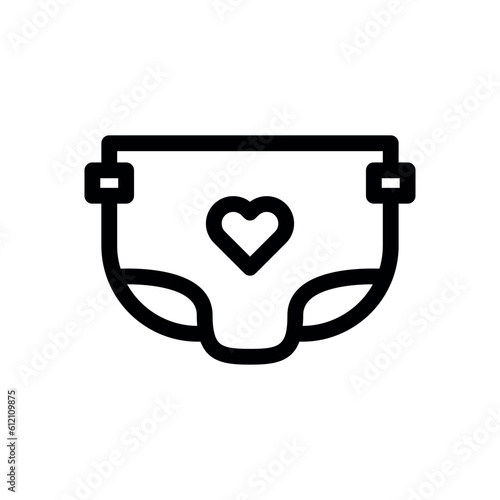 Baby Diaper Icon - Thin line icon - Nursery - EDITABLE STROKE - EPS Vector