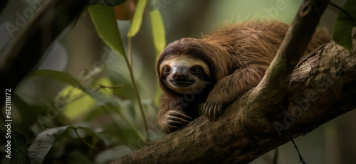Sloth  Sloth on a Tree  Cute Sloth  Ai Generated Art.