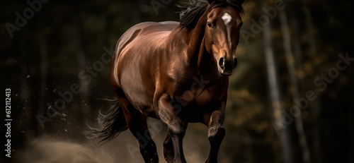 Pinto Horse, Pinto Horse with Long Mane Run, Horse running, Horse, Brown Horse, Horse with powerful muscles, Elegant Horse, Ai Generated Art.