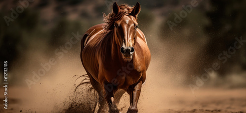 Pinto Horse, Pinto Horse with Long Mane Run, Horse running, Horse, Brown Horse, Horse with powerful muscles, Elegant Horse, Ai Generated Art. © John Martin