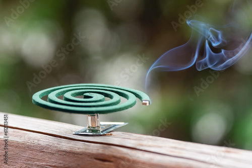 Smouldering repellent spiral from mosquitoes, protection against insects photo