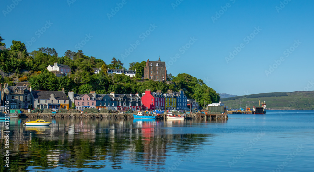 The famous town of Tobermory, Isle of Mull, where the children's programme Balamory was filmed.  A summer holiday destination for travel