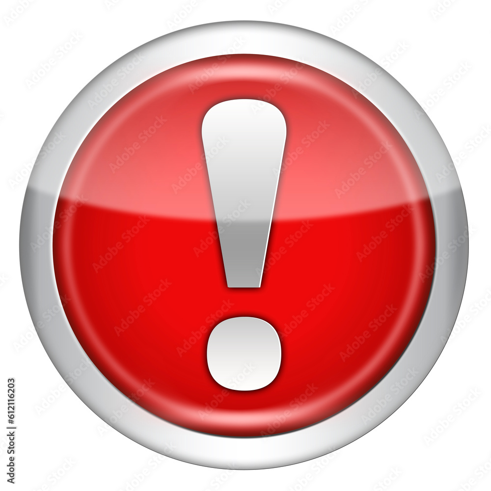 red icon exclamation isolated on white background red icon exclamation isolated on white background