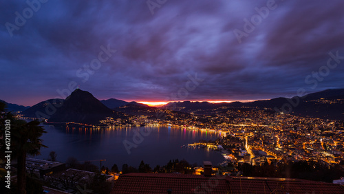 Lugano - Ticino - Svizzera al tramonto