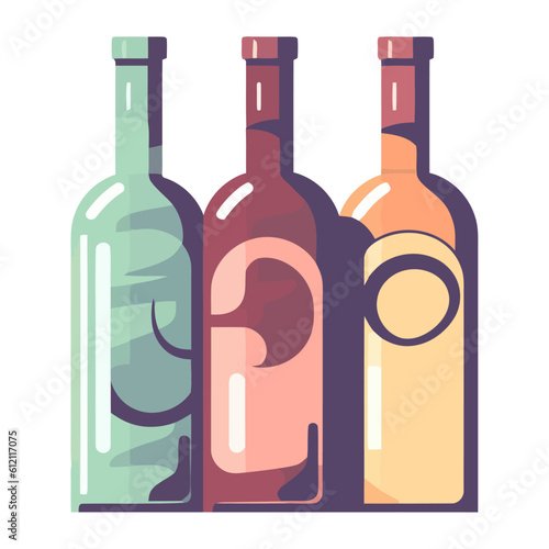 wine bottles drink isolated