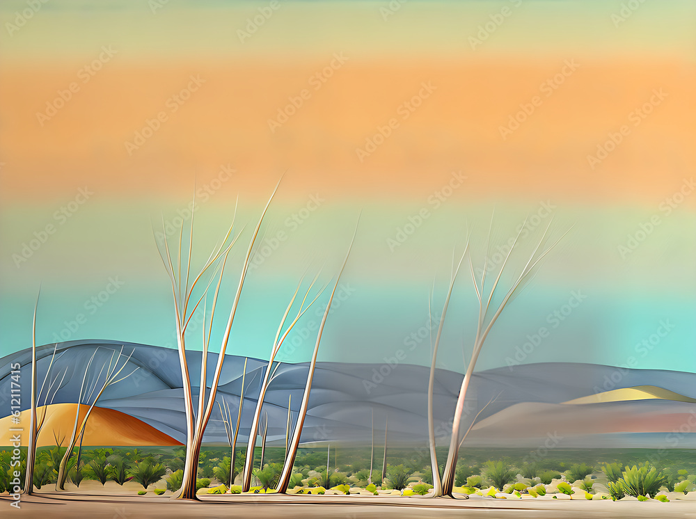 Floral desert painted in Pantone colours. Floral desert painted in Pantone colours.