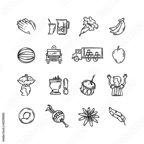 Paraguay culture themed rustic miscellaneous icons
