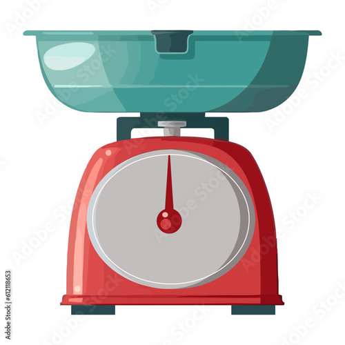 Metal balance icon, weight measurement kitchen