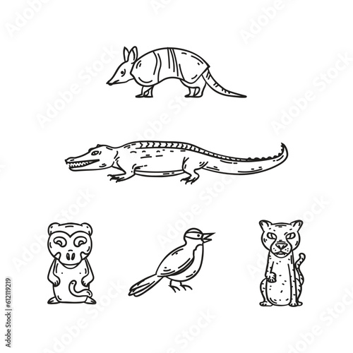 Wild Animal rustic style icon illustrations photo