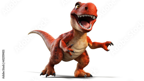 Fototapeta Naklejka Na Ścianę i Meble -  Jolly T-Rex: Charm of the Jurassic Era, created with Generative Al technology.