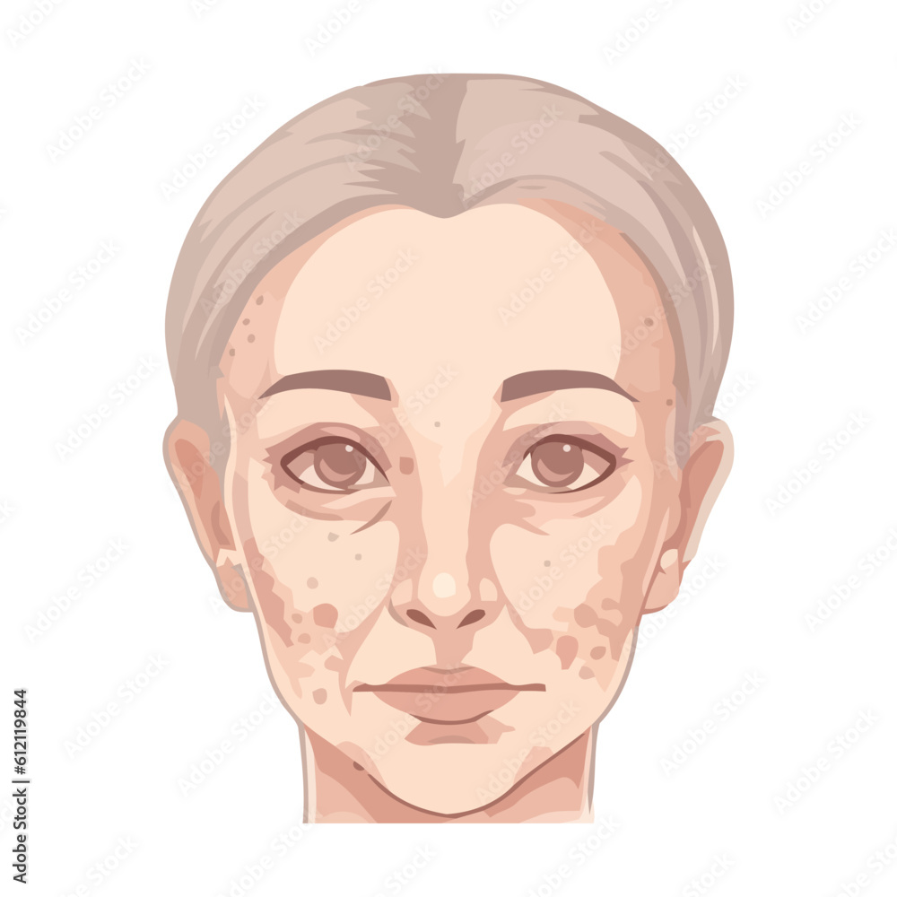 mature woman face drawn style