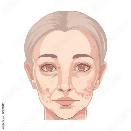 mature woman face drawn style
