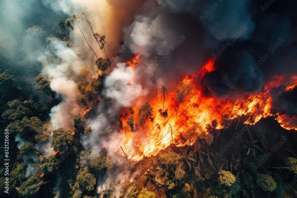 custom made wallpaper toronto digitalForest fire with trees on fire