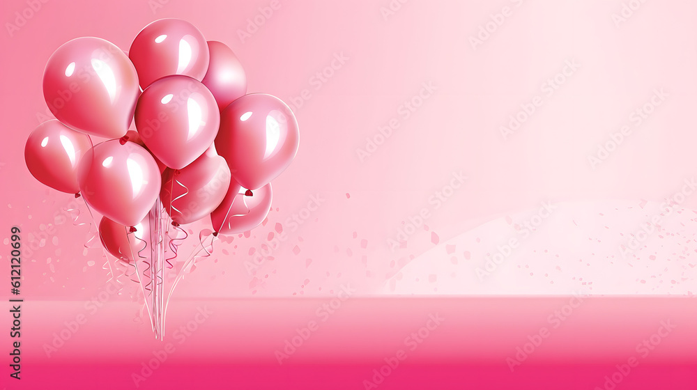 pink balloons background - generative AI, KI