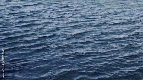 Blue sea water waves closeup