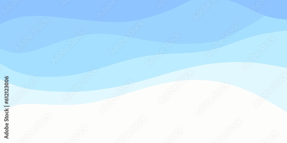 Artistic modern minimalist abstraction in the style of blue waves (stripes) on a white background