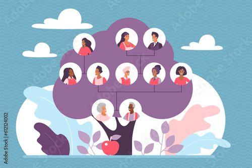 Fotografie, Tablou Family tree vector illustration