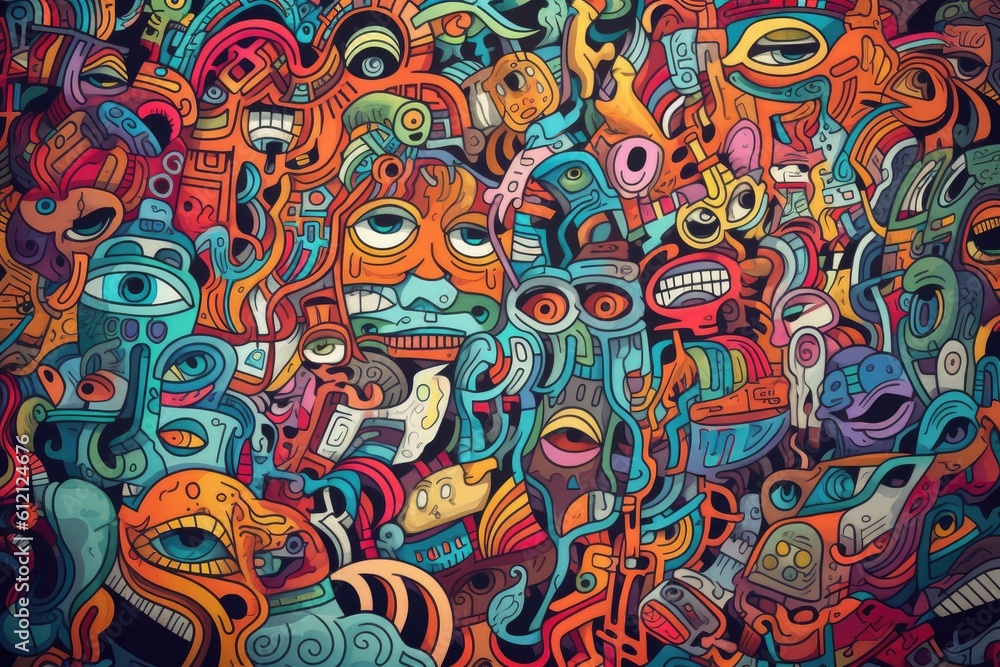 Colorful doodle art Generative AI Colorful doodle art Generative AI