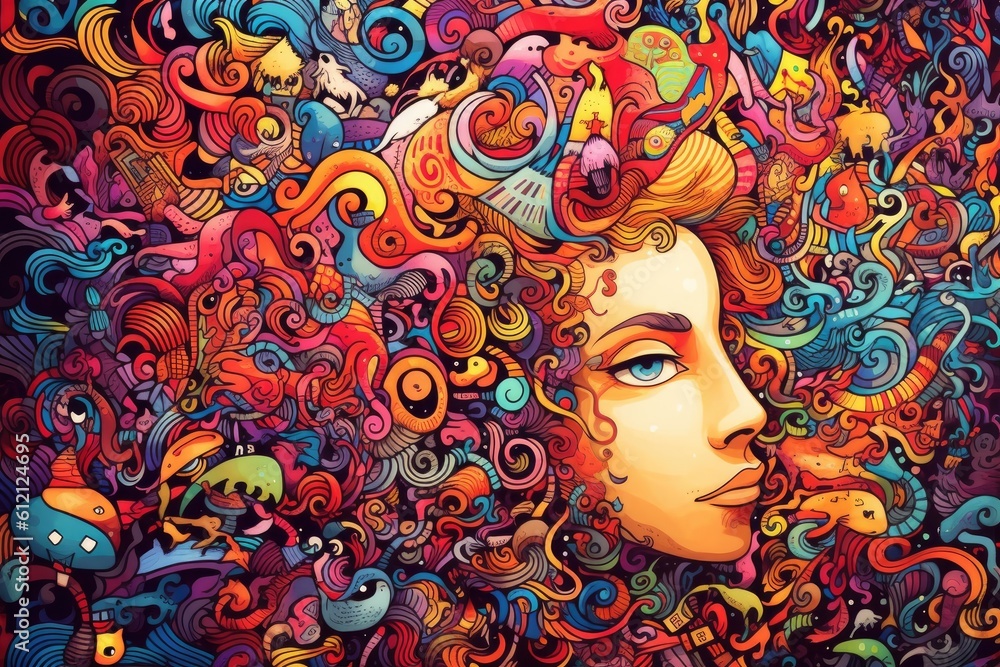 Colorful doodle art Generative AI Colorful doodle art Generative AI