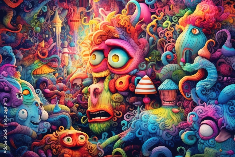 Colorful doodle art Generative AI Colorful doodle art Generative AI