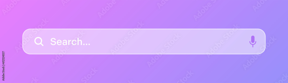 Transparent search bar. Internet browser engine with search box, address bar and text field. UI design, website interface element with web icons and push button. Vector illustration Transparent search bar. Internet browser engine with search box, address bar and text field. UI design, website interface element with web icons and push button. Vector illustration