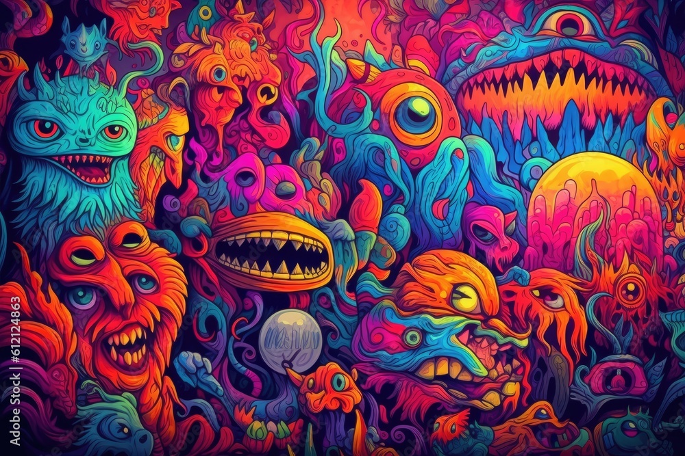 Colorful doodle art Generative AI Colorful doodle art Generative AI