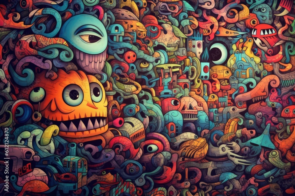 Colorful doodle art Generative AI Colorful doodle art Generative AI