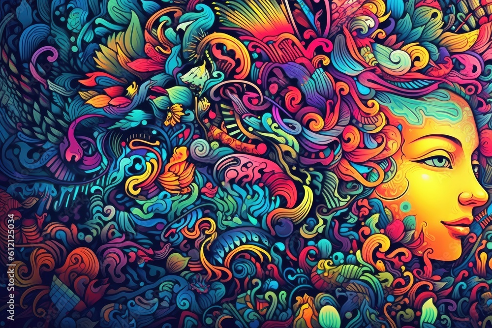 Colorful doodle art Generative AI Colorful doodle art Generative AI