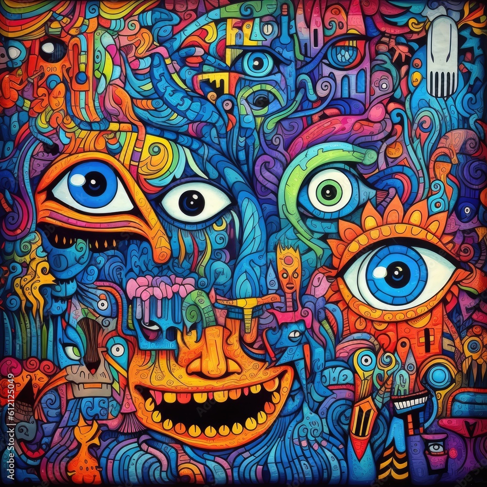 Colorful doodle art Generative AI Colorful doodle art Generative AI
