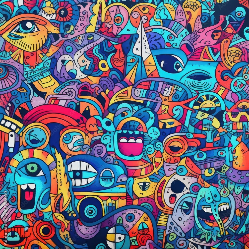Colorful doodle art Generative AI Colorful doodle art Generative AI