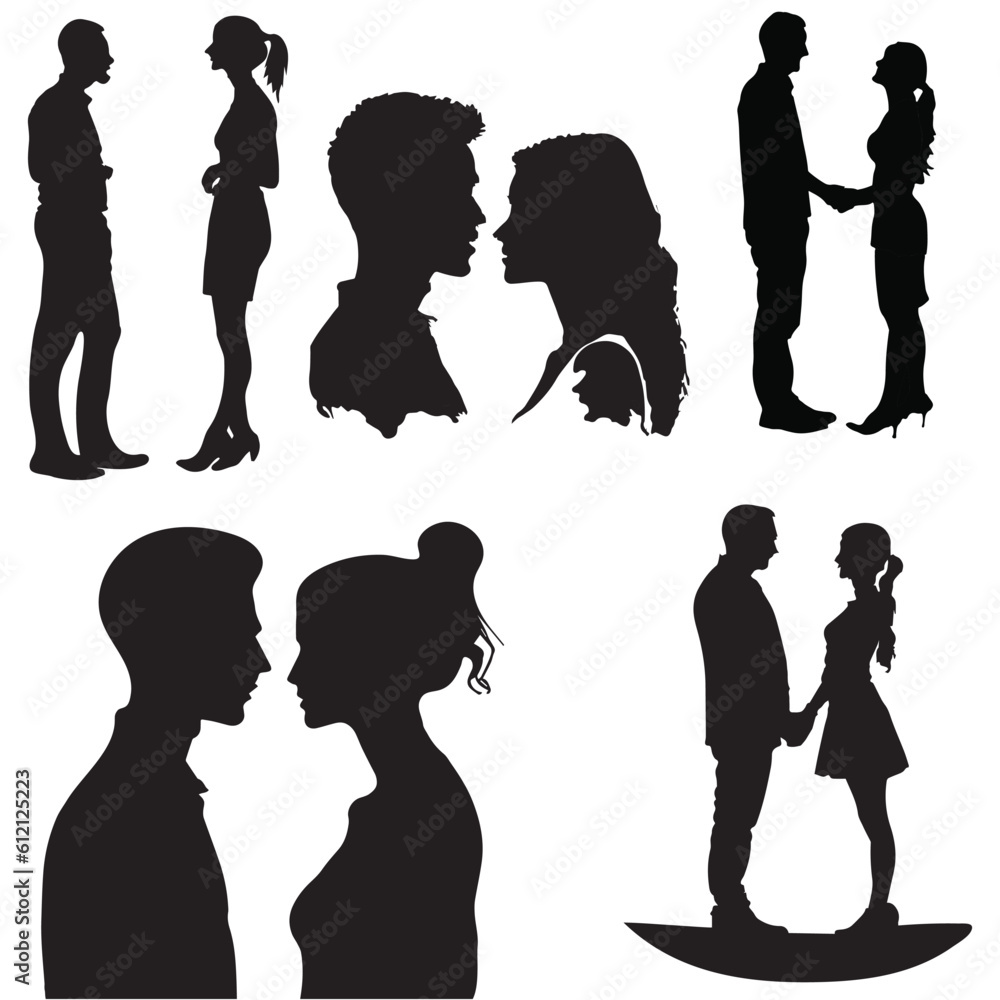 The couples people group silhouette