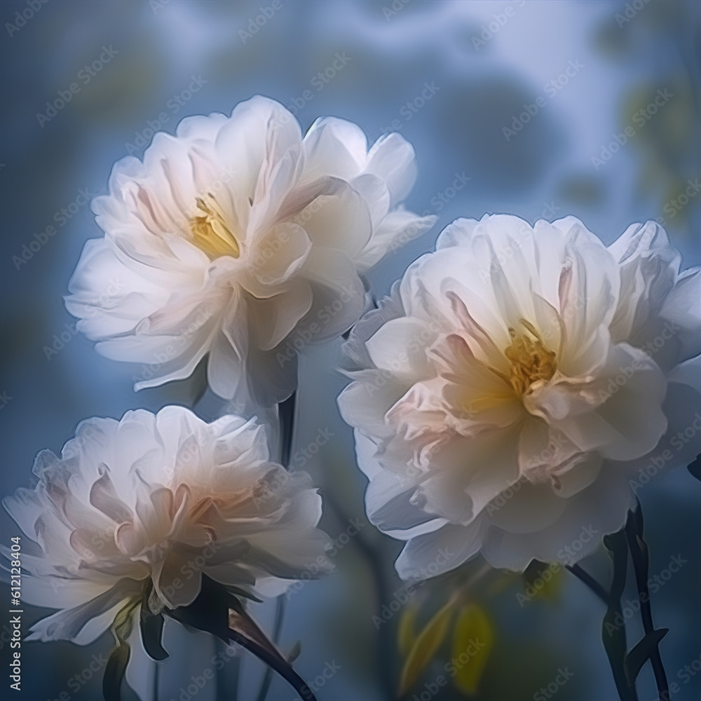 Dreamy white  flowers.AI-generated image.