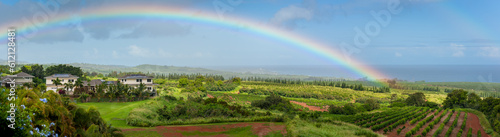 Beautiful Hawaiian Rainbow Over a Coffee Plantation. Hawaii is known for its intense and colorful rainbows and this is a great example. Seen near the town of Poipu on the southwest side of Kauai.