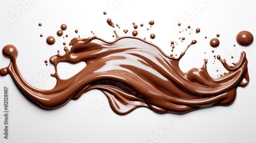 Chocolate splash on white background. chocolate Day.Generative AI