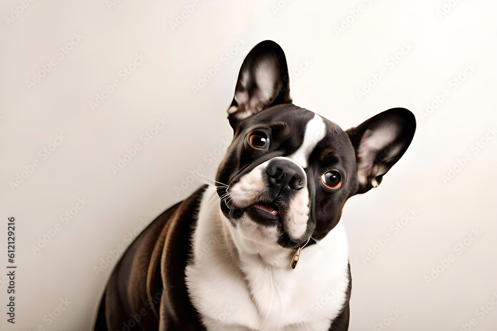 French Bulldog on off-white background