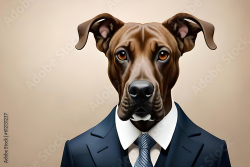 Great Dane dog on beige background © Beste stock