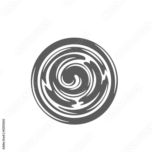 Sauce in bowl, top view glyph icon vector illustration. Stamp of small cup with ketchup for burger, yogurt or mayonnaise delicious dip, whirlpool swirls of spicy mustard or barbecue sauce for dish