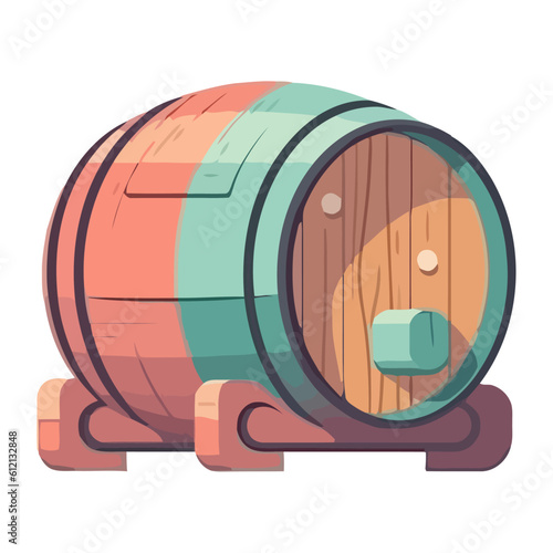 Wooden barrel holds liquid for wine celebration