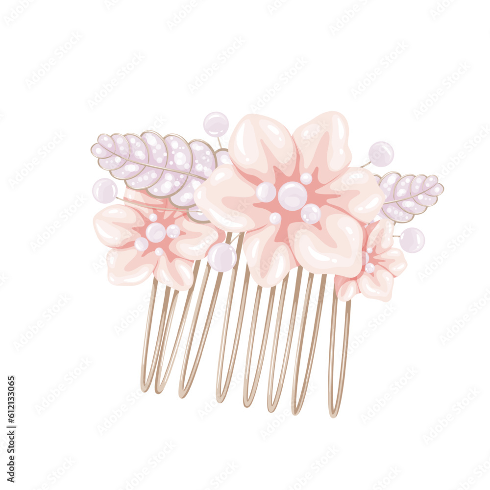 Princess hairpin vector illustration. Cartoon isolated jewel accessory