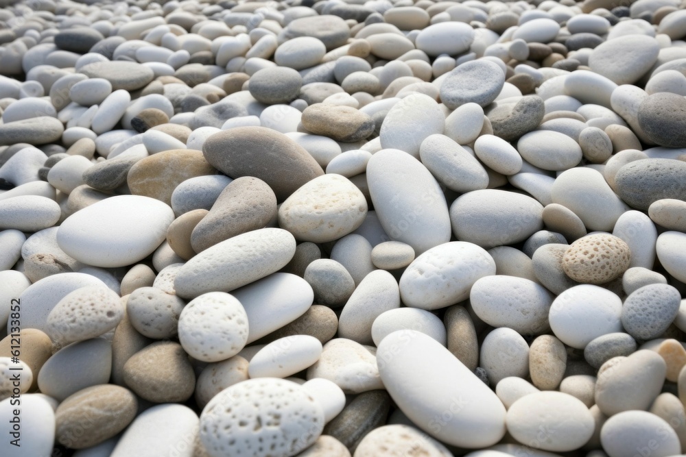 Abstract background with dry light stones or pebbles, selective focus. AI generated, human enhanced. Abstract background with dry light stones or pebbles, selective focus. AI generated, human enhanced.