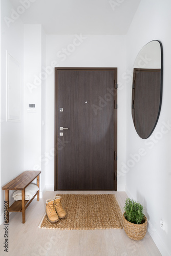 hallway with contemporary interior in stylish apartment