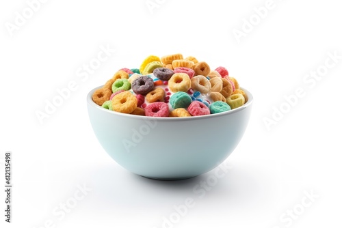 bowl of ring colorful cereal