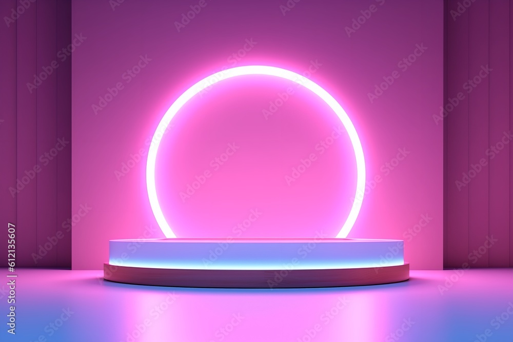 3d render of a modern spotlight podium pedestal mockup for product placement 3d render of a modern spotlight podium pedestal mockup for product placement